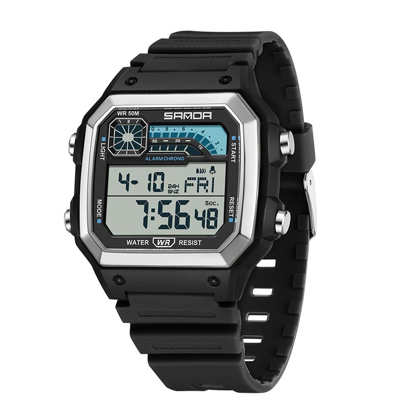 Electronic Watch Luminous Waterproof Sports Men Thin Square